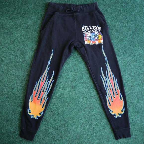 Billion Dollar Baby Other - Billion Dollar Baby Charlotte Hornets Sweatpants Relaxed Black Flames Size S